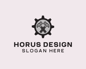 Hammer Cog Tool logo design