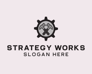 Hammer Cog Tool logo design