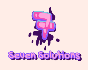 Seven - Pop Graffiti Art Number 7 logo design