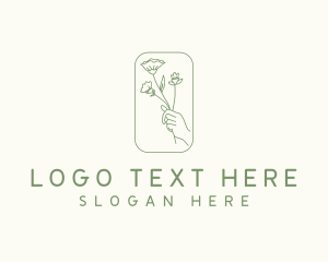 Salon - Floral Feminine Hand logo design