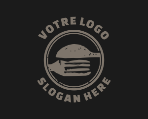 Grunge - Burger Spoon Fork logo design