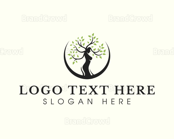 Yoga Woman Tree Logo