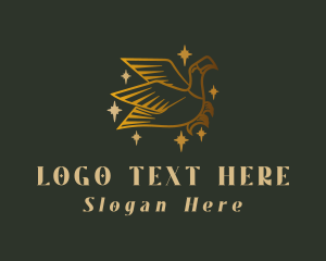 Stroke - Golden Eagle Bird logo design