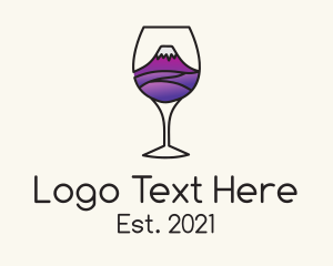 Distillery - Mountain Wine Glass logo design