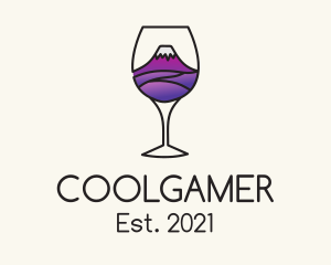 Traveler - Mountain Wine Glass logo design