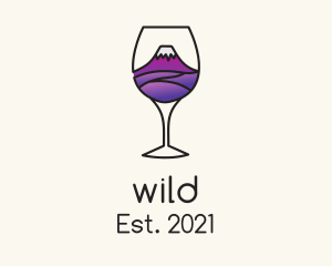 Nightclub - Mountain Wine Glass logo design