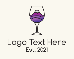 Spirits - Mountain Wine Glass logo design