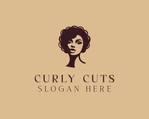 Curly - Curly Hair Woman logo design