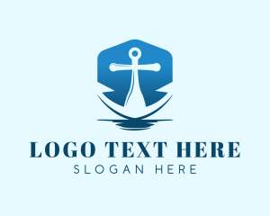 Gradient - Blue Anchor Navy logo design