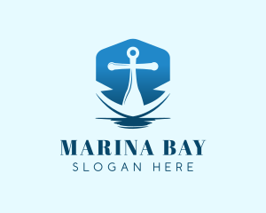 Seaport - Blue Anchor Navy logo design