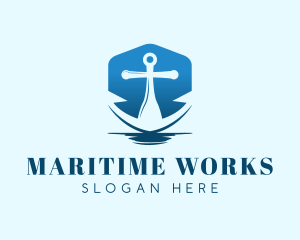 Blue Anchor Navy logo design