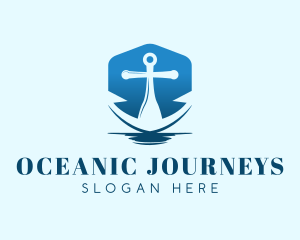 Voyage - Blue Anchor Navy logo design