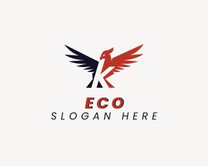 Flying Eagle Letter K Logo