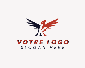 College - Flying Eagle Letter K logo design