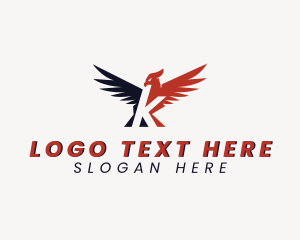 Bird - Flying Eagle Letter K logo design