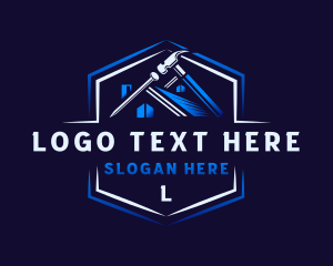 Contractor - Hammer Nail Roof Carpentry logo design