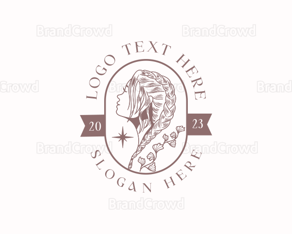 Woman Braid Hairstyle Logo