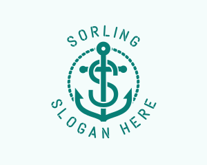 Ship Anchor Letter S logo design