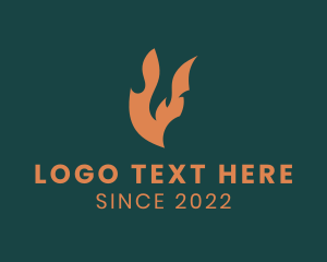 Letter V - Flame Letter V logo design