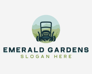 Lawn Mower Gardening logo design