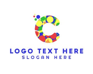 Doughnut - Candy Sprinkles Letter C logo design