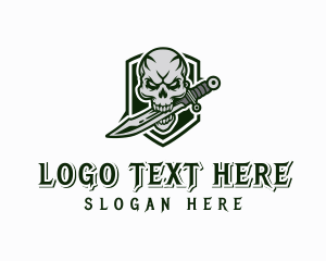 Skull Knife Combat logo design