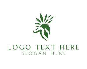 Ancient - Spartan Leaf Helmet logo design
