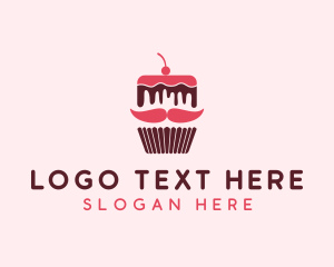 Mustache - Moustache Cupcake Dessert logo design