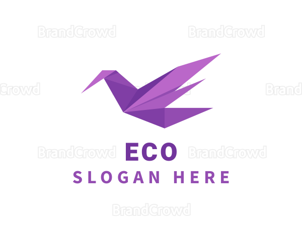 Purple Origami Bird Logo