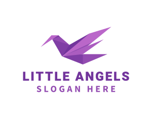 Purple Origami Bird Logo