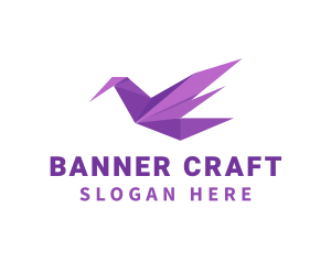 Purple Origami Bird logo design