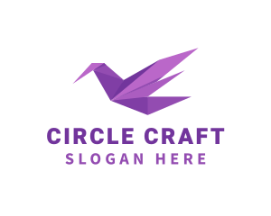 Purple Origami Bird logo design