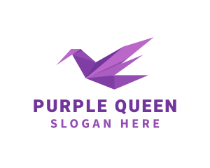 Purple Origami Bird logo design