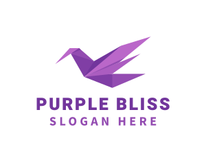 Purple Origami Bird logo design