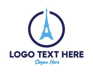 Blue Eiffel Tower Logo