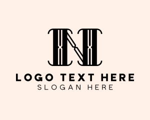 Interior Designer - Art Deco Boutique Hotel Letter N logo design