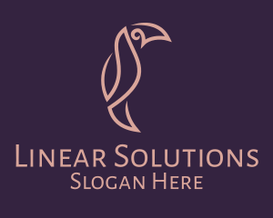 Linear Toucan Bird logo design