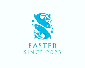 Seafood - Blue Fisheries Letter S logo design