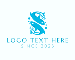 Shark - Blue Fisheries Letter S logo design