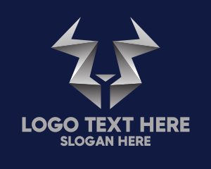 Wild Animal - Modern Metallic Horns logo design