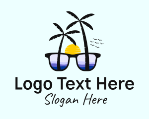 Beach - Tropical Ocean Sunglasses logo design