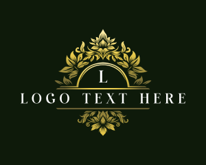 Gold - Elegant Floral Crest logo design