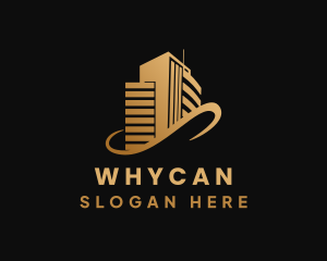 Gold High Rise Building Logo