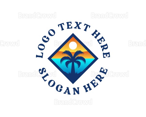 Tropical Island Coastal Logo