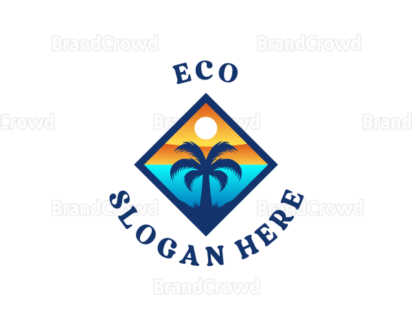 Tropical Island Coastal Logo
