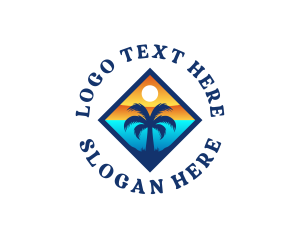 Tropical Island Coastal Logo