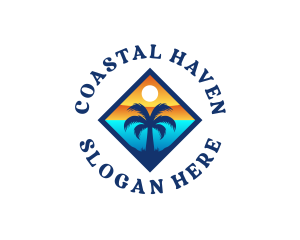 Tropical Island Coastal logo design