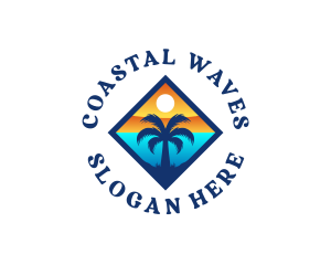 Tropical Island Coastal logo design