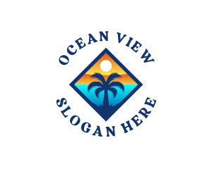 Tropical Island Coastal logo design