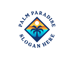 Tropical Island Coastal logo design